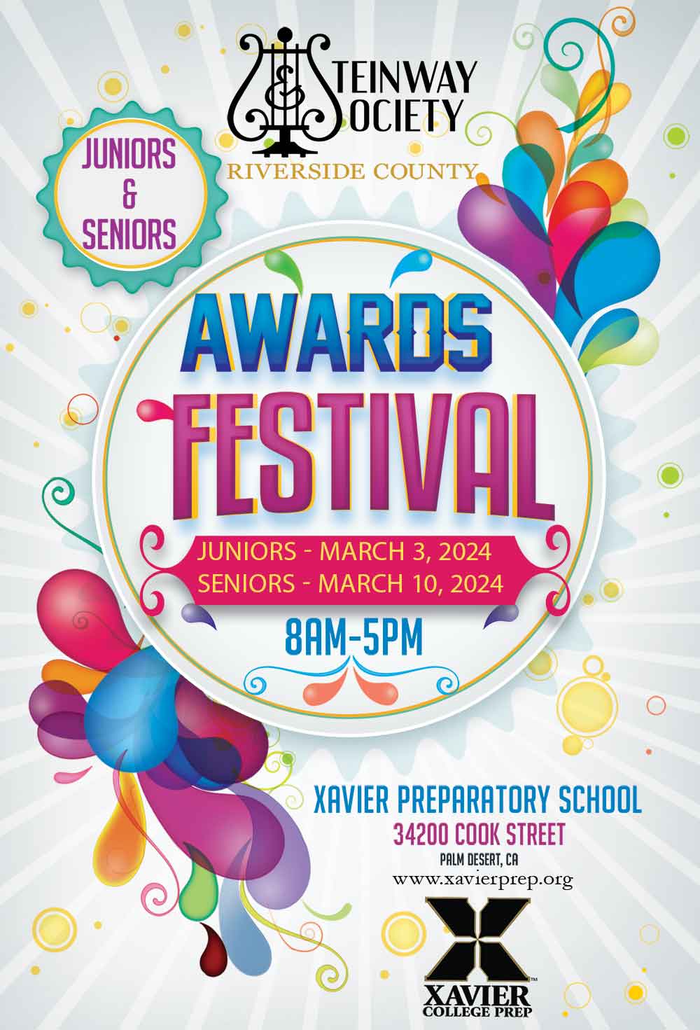 Information flyer for the Steinway Awards Festival